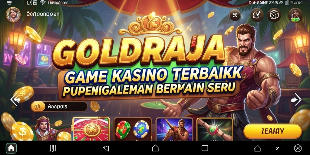Tampilan gameplay seru di GOLDRAJA dengan berbagai permainan Kasino.