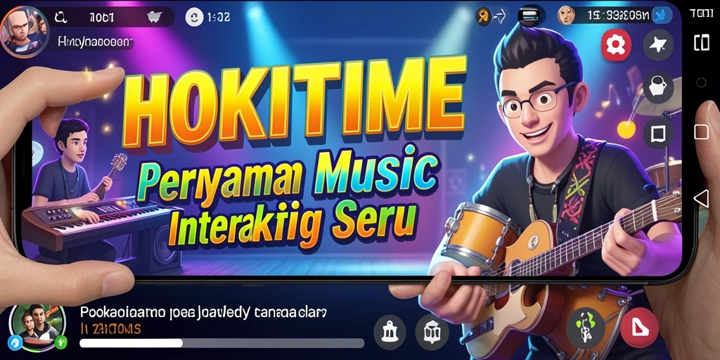 Screenshot gameplay HOKITIME menampilkan interaksi musik yang seru.