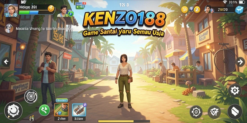 Tampilan gameplay KENZO188 yang cerah dan menyenangkan.