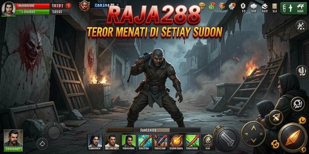 Tangkapan layar gameplay RAJA288 dengan suasana Horror yang mencekam.
