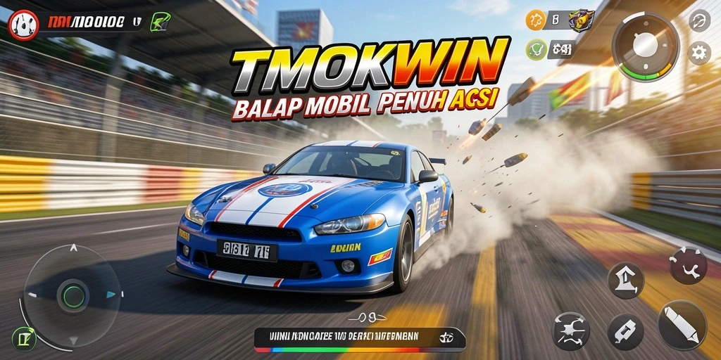 Tampilan gameplay balap mobil yang menegangkan di TMOKWIN.